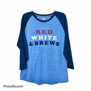Red White & Brews Blue Shirt XL Men’s Beer